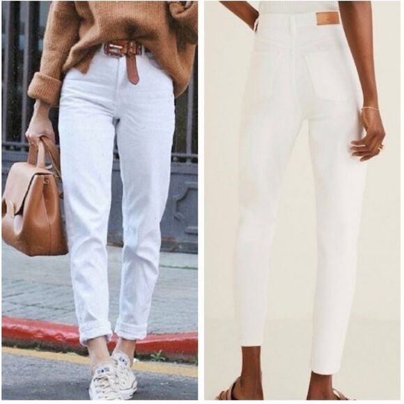 🔹️Mango White Ella Stretchy Slim Fit Jeans Size 6/28 - Picture 1 of 11